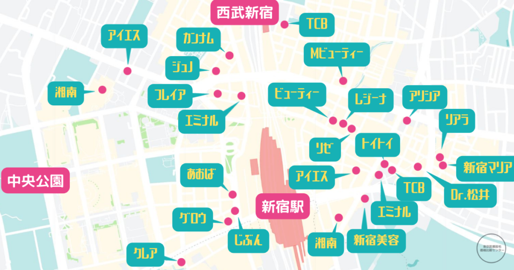 新宿_医療脱毛マップ