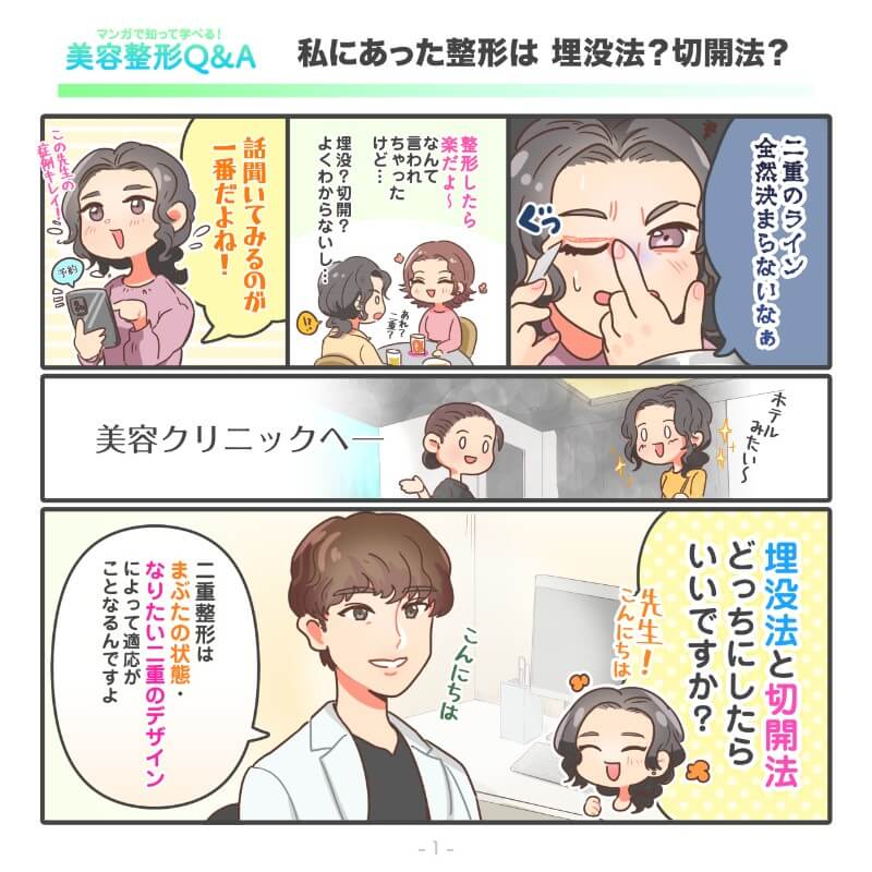 【漫画】埋没法と切開法で迷っている方へ